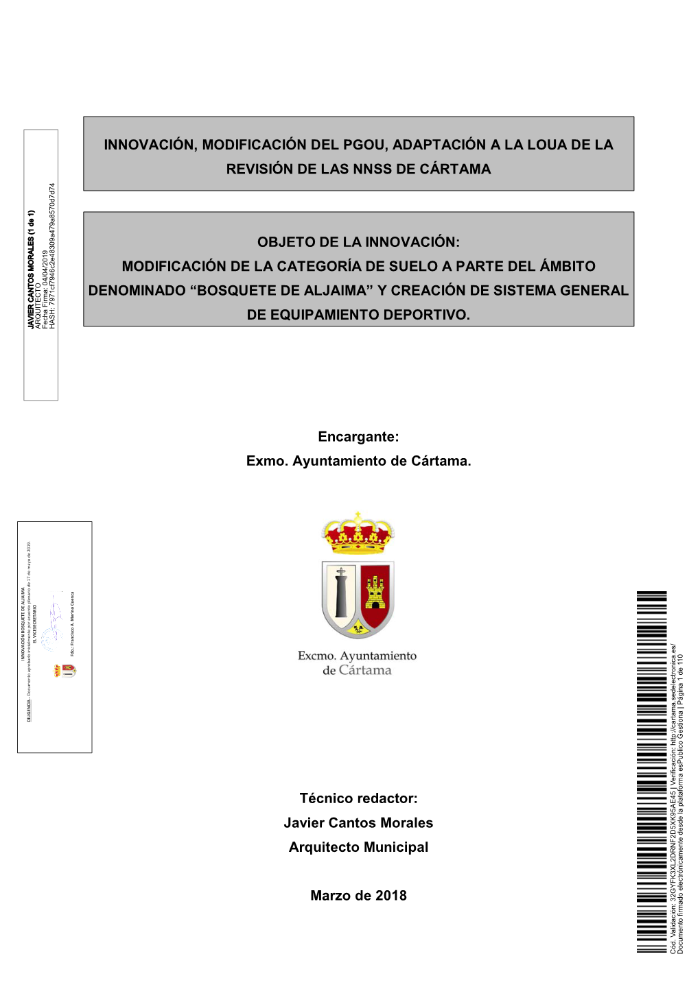 Innovación Modificación Del Pgou Adaptación a La Loua De La Revisión