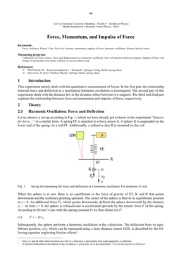 Force, Momentum, and Impulse of Force