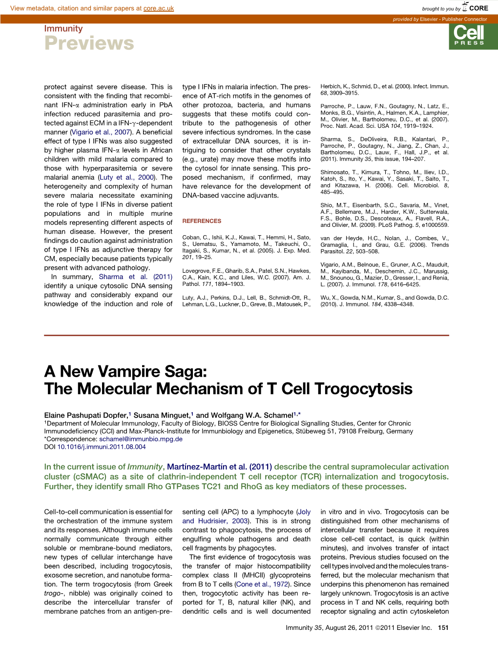 A New Vampire Saga The Molecular Mechanism Of T Cell Trogocytosis