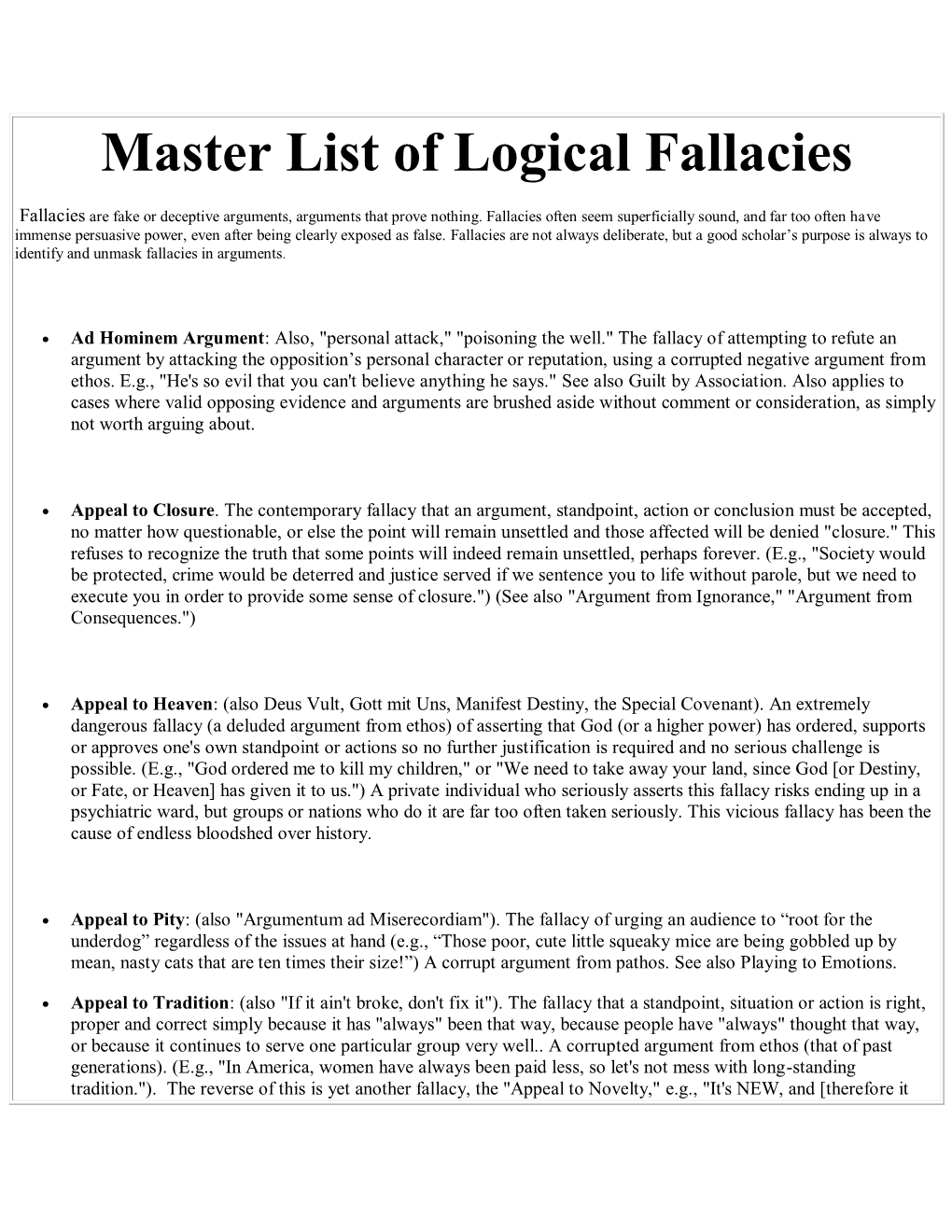 Master List Of Logical Fallacies Docslib 44160 | Hot Sex Picture