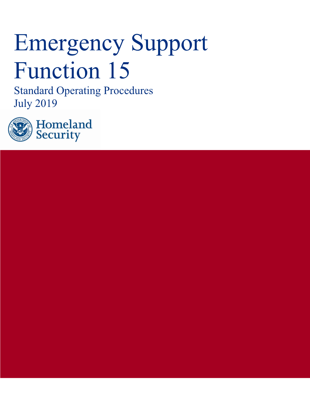 Emergency Support Function 15 Standard Operating Procedures DocsLib