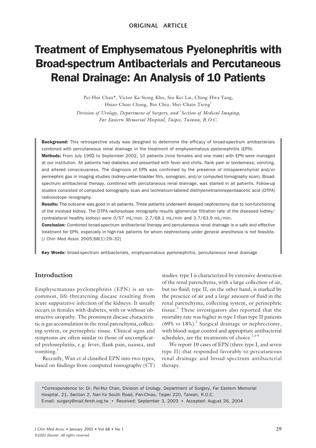 Treatment Of Emphysematous Pyelonephritis With Broad Spectrum