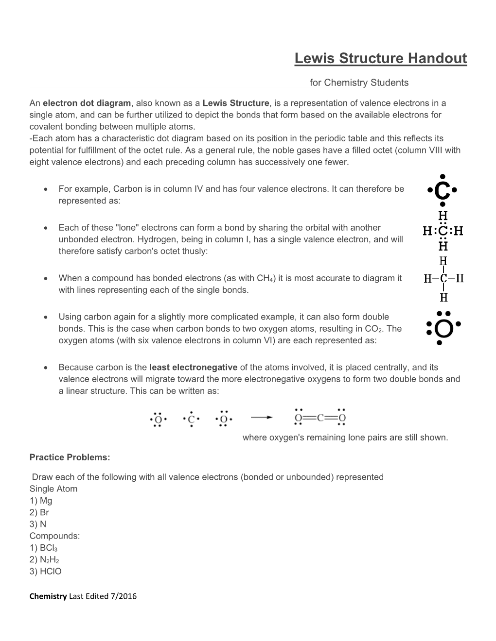 Lewis Structure Handout Docslib