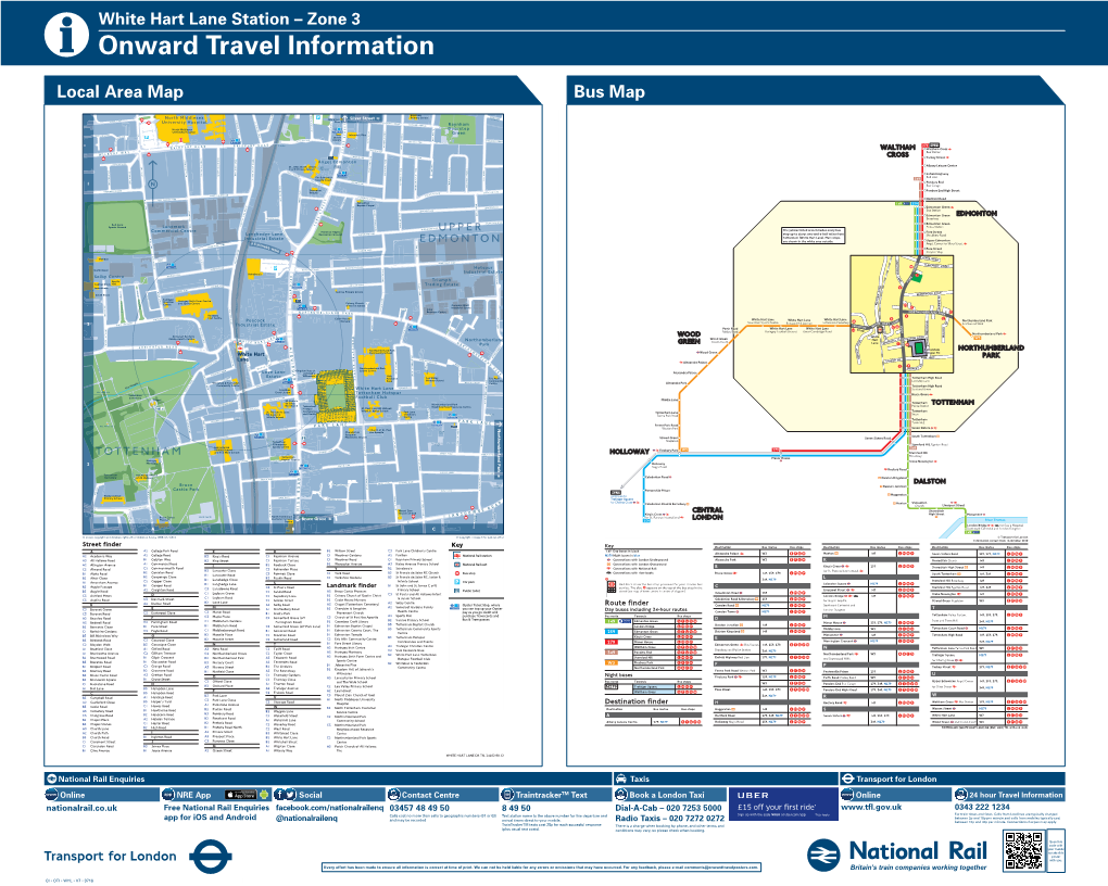 White Hart Lane Station Zone I Onward Travel Information Local Area