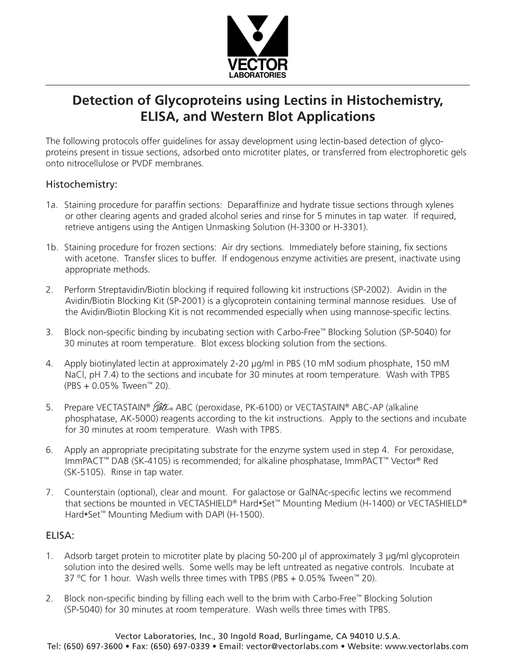 Detection Of Glycoproteins Using Lectins In Histochemistry Elisa And