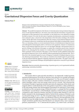 Gravitational Dispersion Forces and Gravity Quantization