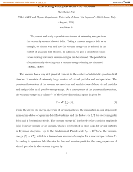 Extracting Energies from the Vacuum Provided by CERN Document Server