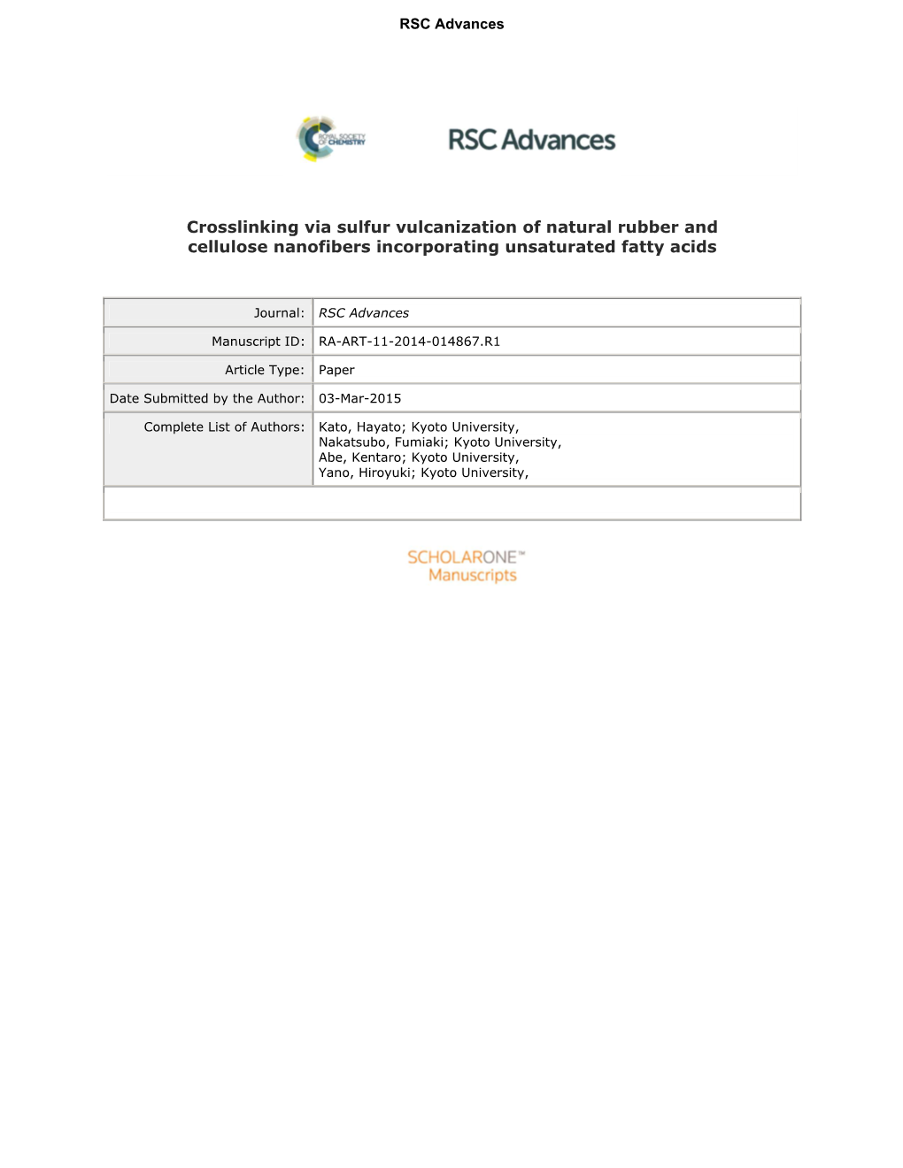 Crosslinking Via Sulfur Vulcanization Of Natural Rubber And Cellulose