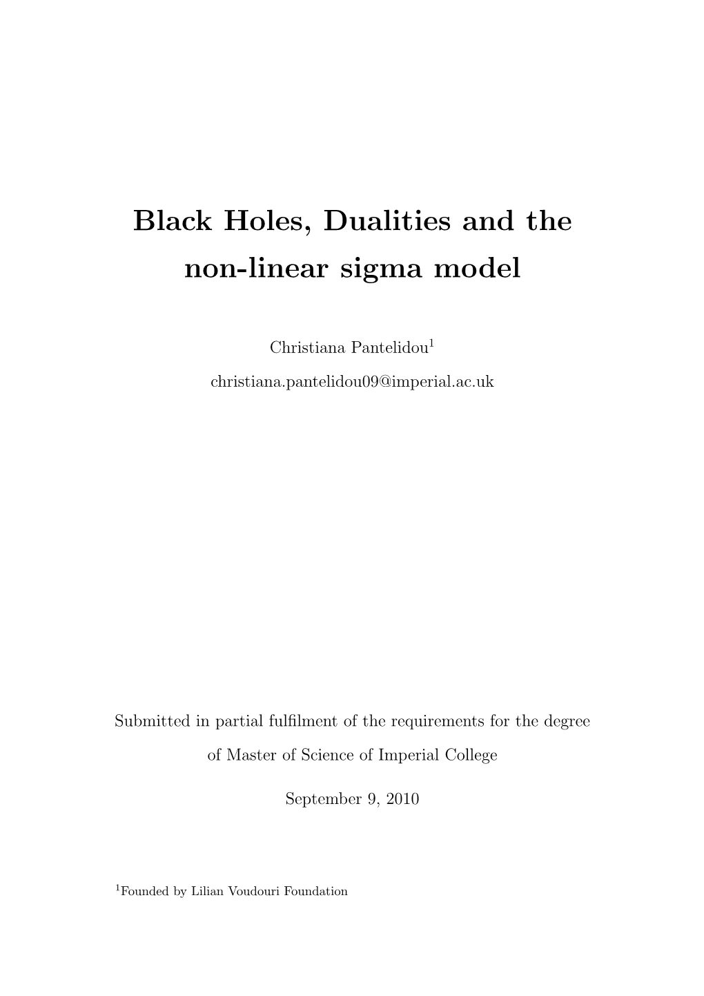 Black Holes, Dualities and the Non-Linear Sigma Model
