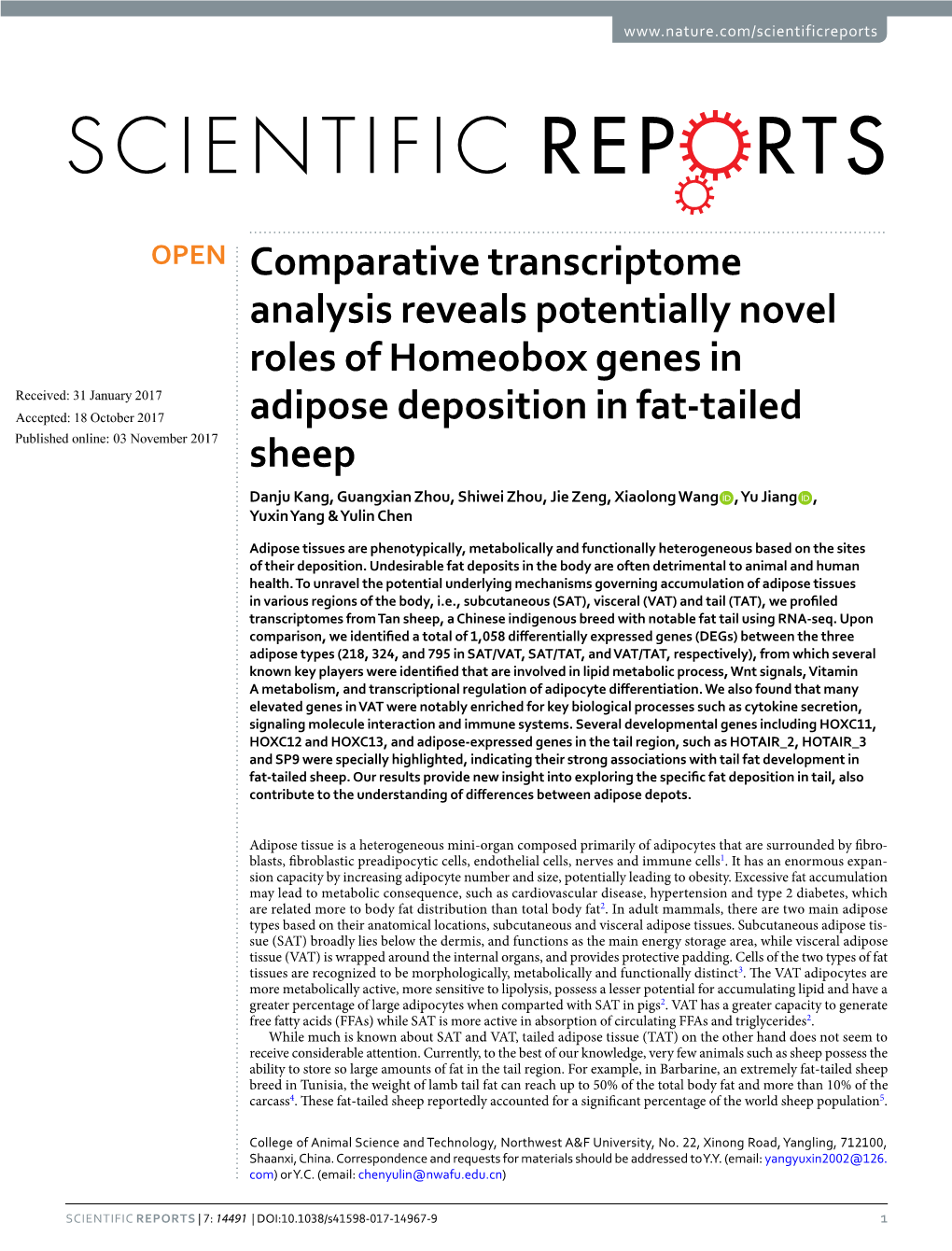 Comparative Transcriptome Analysis Reveals Potentially Novel Roles Of