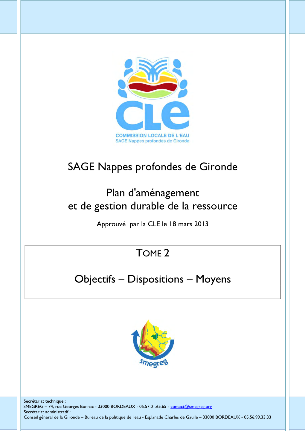 Sage Nappes Profondes De Gironde Plan D Am Nagement Et De Gestion