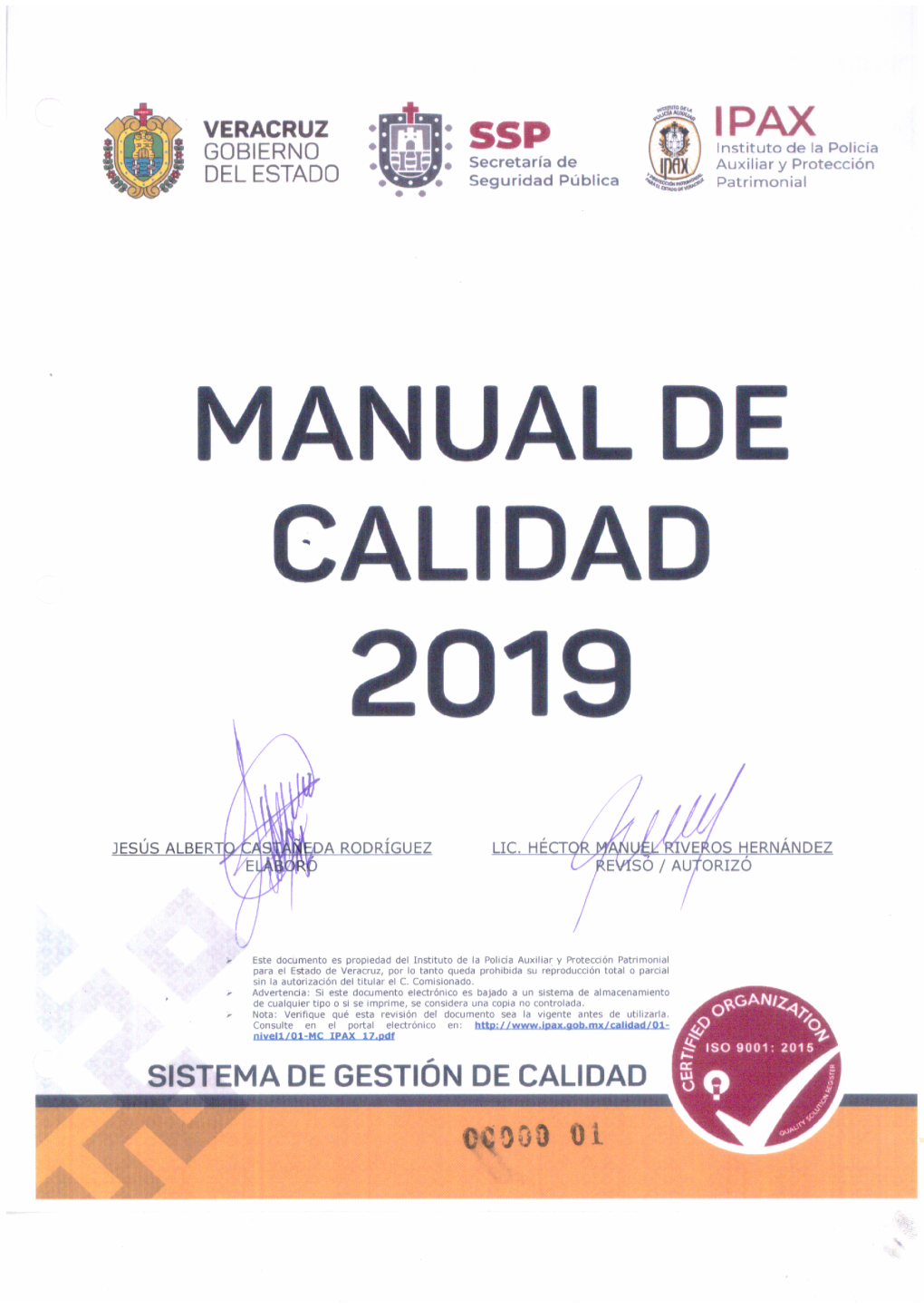 Manual De Calidad Del IPAX En El Requisito 4 3 Determinación Del