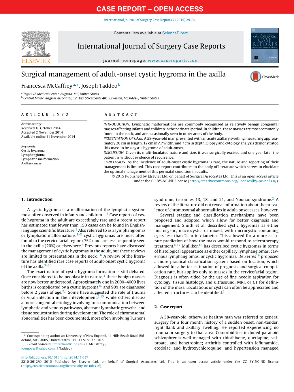 Surgical Management Of Adult Onset Cystic Hygroma In The Axilla Docslib