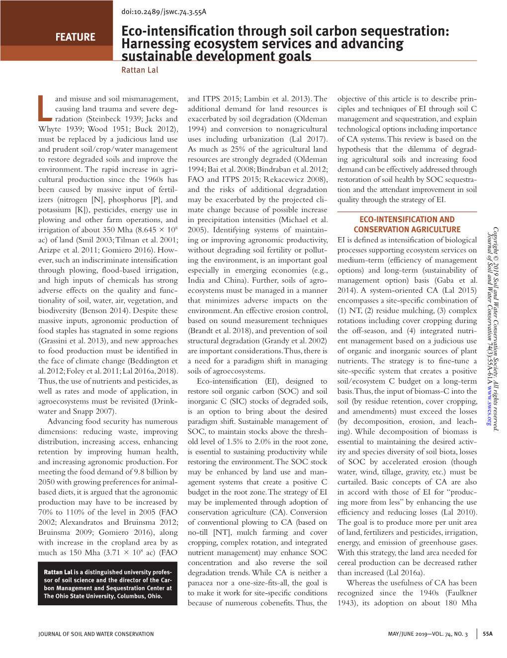 Eco Intensification Through Soil Carbon Sequestration Feature