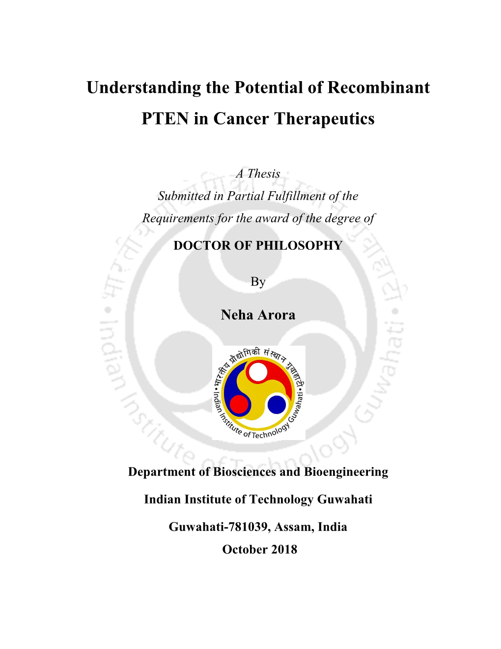 Understanding the Potential of Recombinant PTEN in Cancer Therapeutics