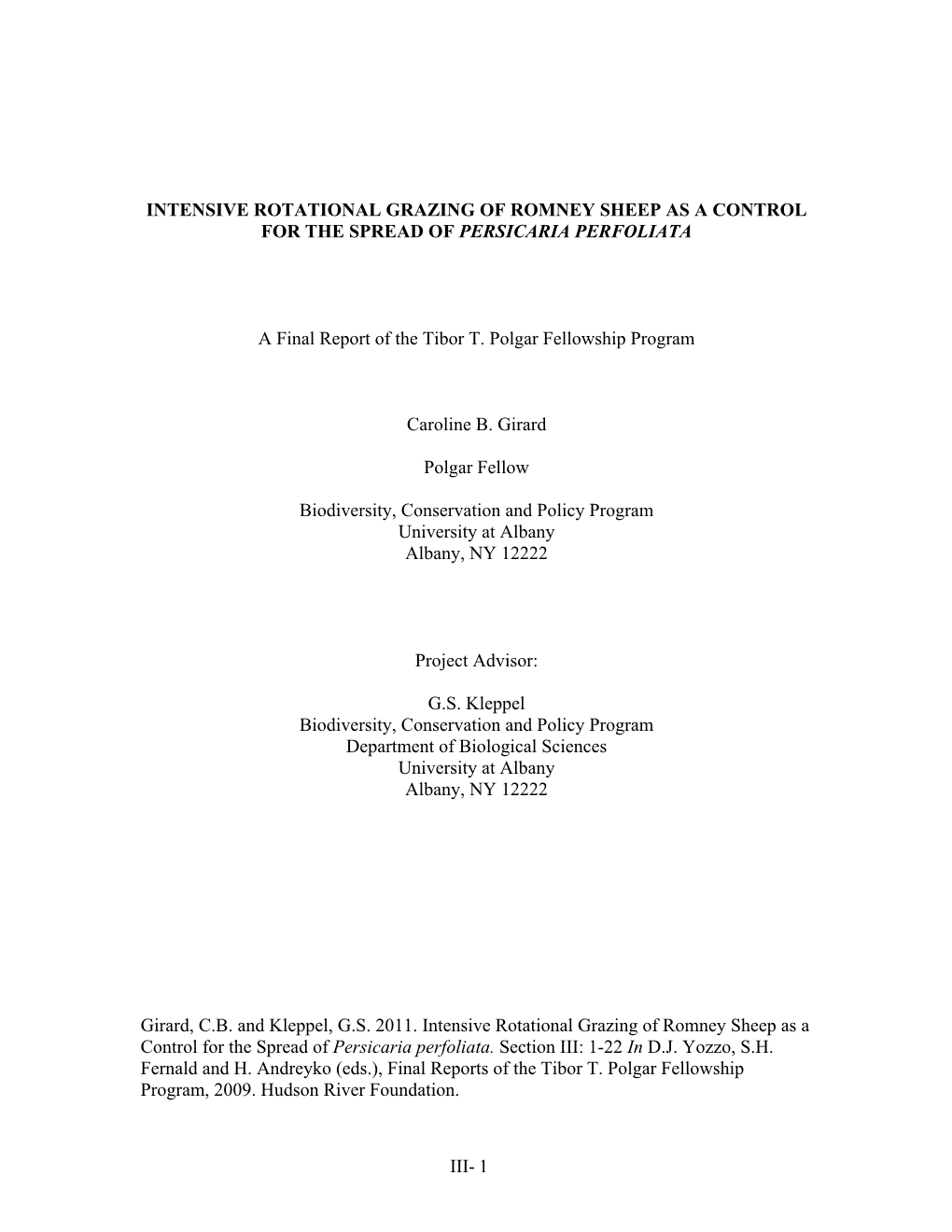 Intensive Rotational Grazing Of Romney Sheep As A Control For The