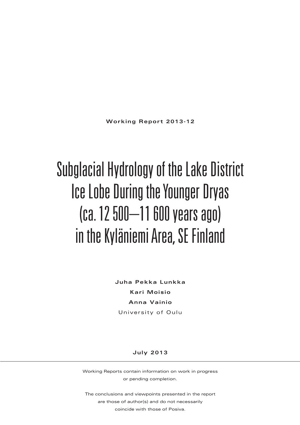 In the Kyläniemi Area, SE Finland