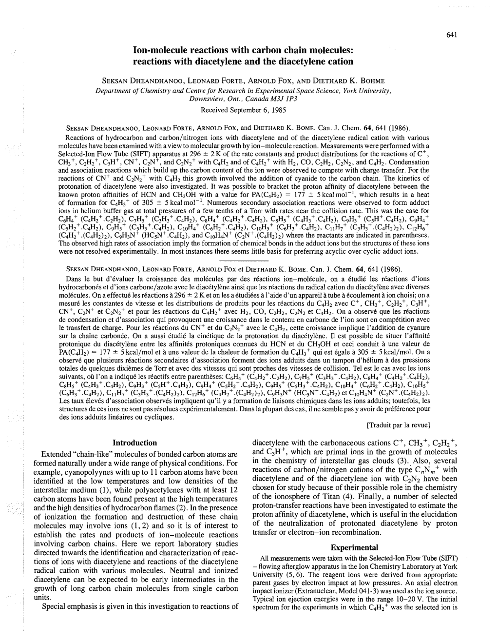 Ion-Molecule Reactions with Carbon Chain Molecules: Reactions with Diacetylene and the Diacetylene Cation