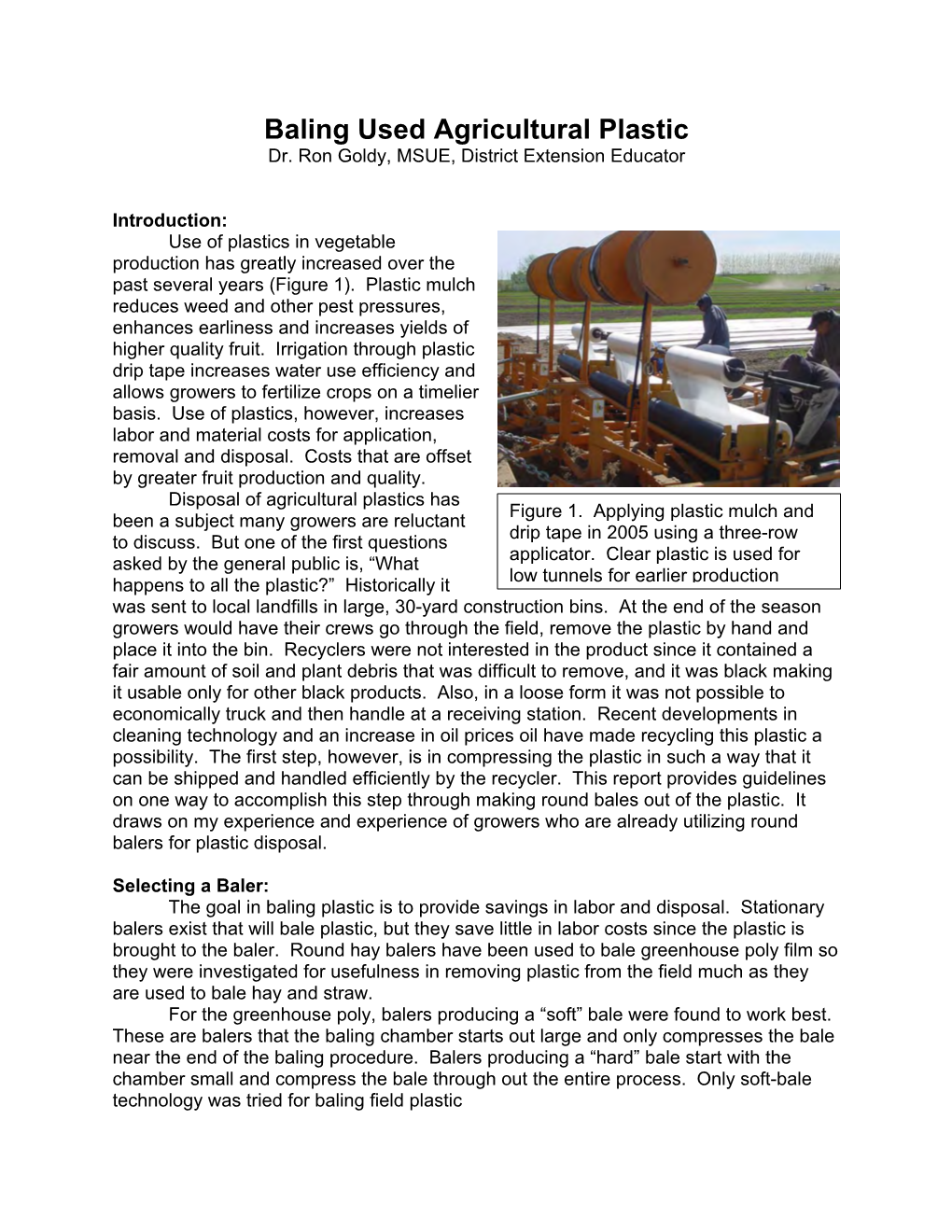 Baling Used Agricultural Plastic Dr