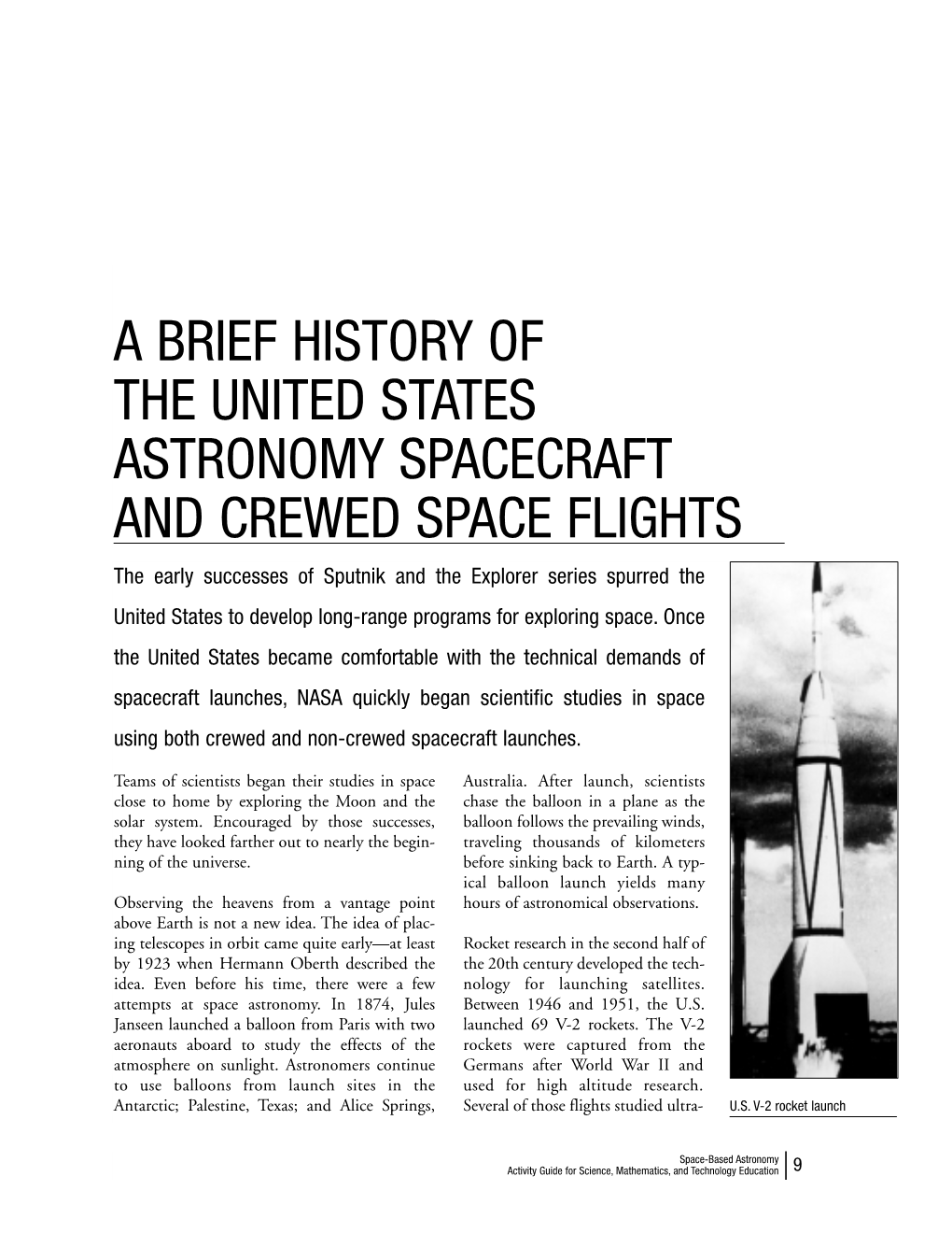 Space Based Astronomy Educator Guide