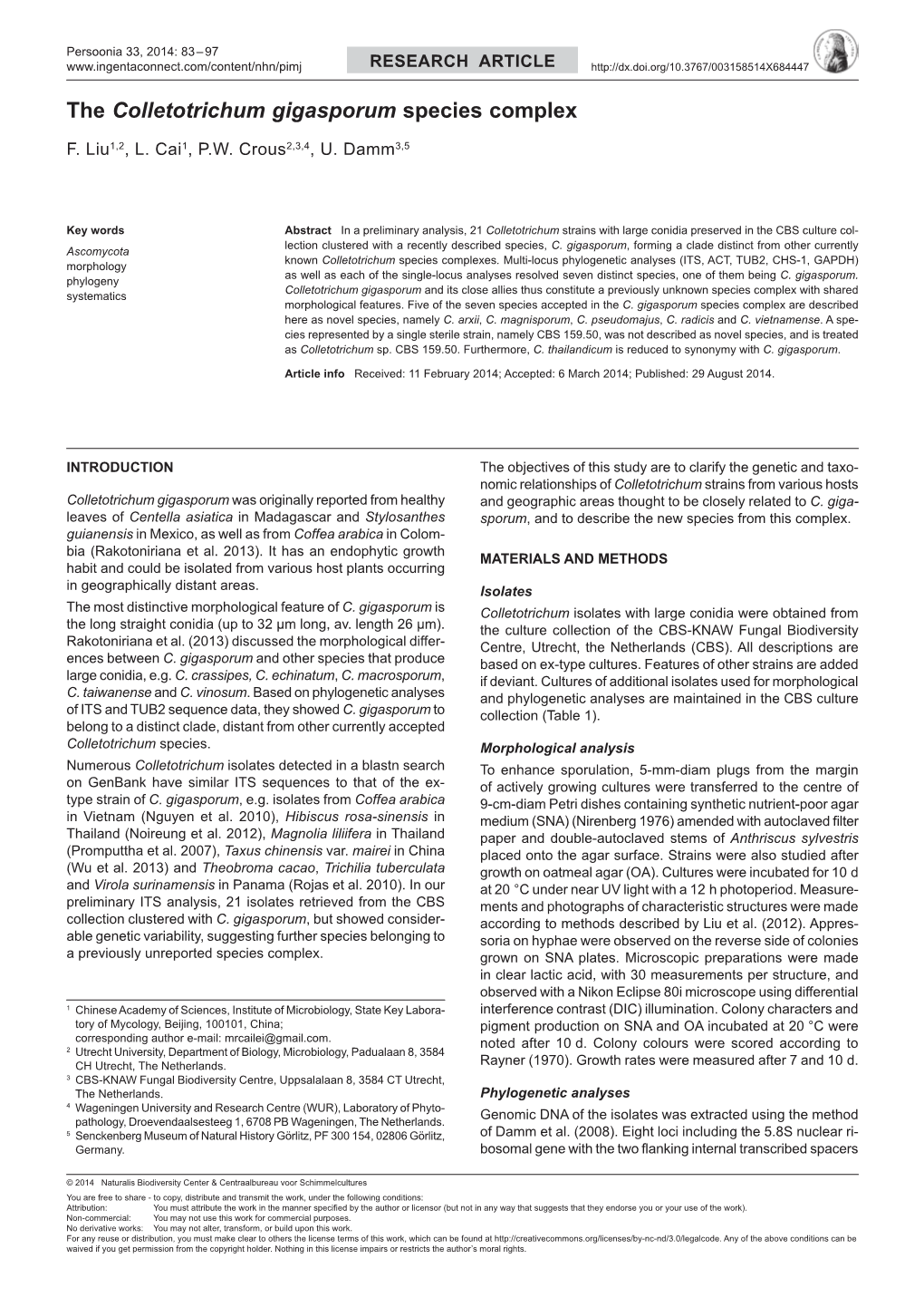 The Colletotrichum Gigasporum Species Complex DocsLib