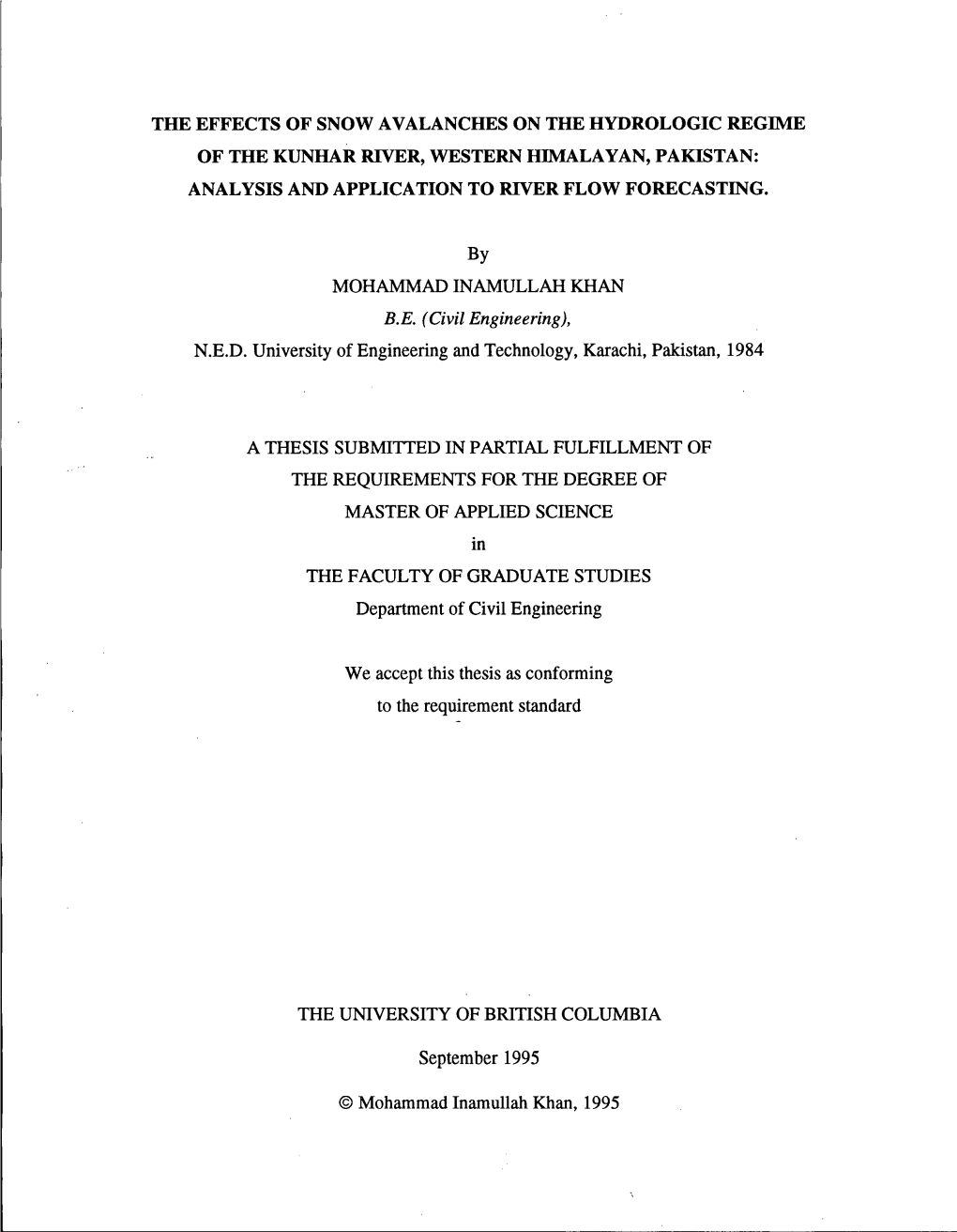 The Effects of Snow Avalanches on the Hydrologic Regime of the Kunhar River, Western Himalayan, Pakistan