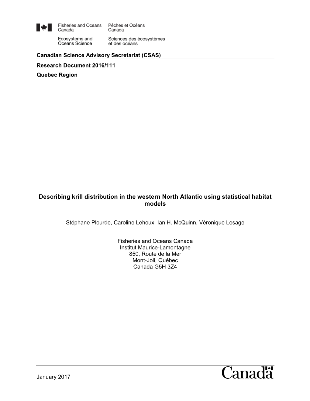 Describing Krill Distribution in the Western North Atlantic Using Statistical Habitat Models
