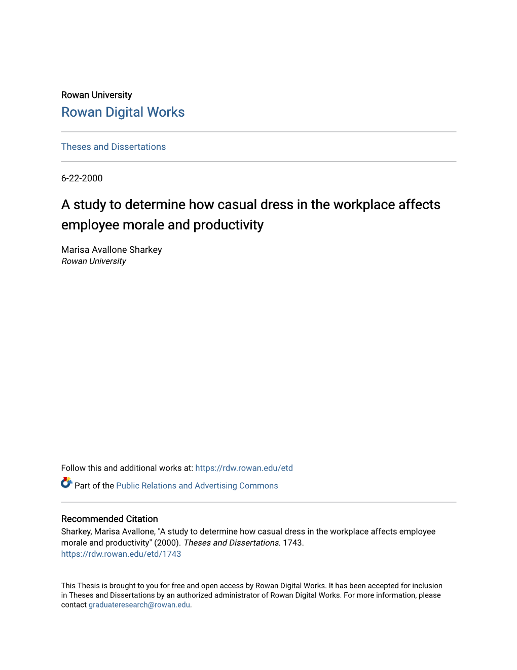 A Study To Determine How Casual Dress In The Workplace Affects Employee