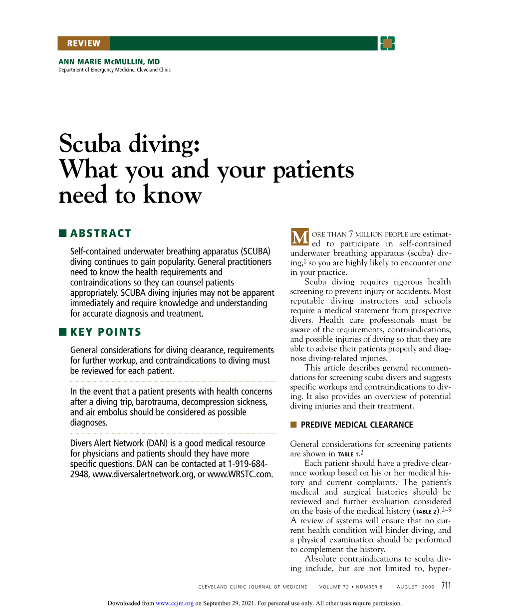 Scuba Diving What You And Your Patients Need To Know Docslib