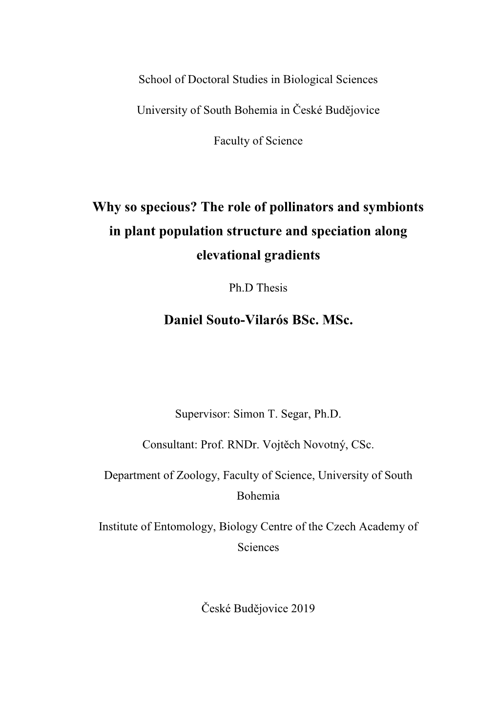 Why So Specious? the Role of Pollinators and Symbionts in Plant Population Structure and Speciation Along Elevational Gradients