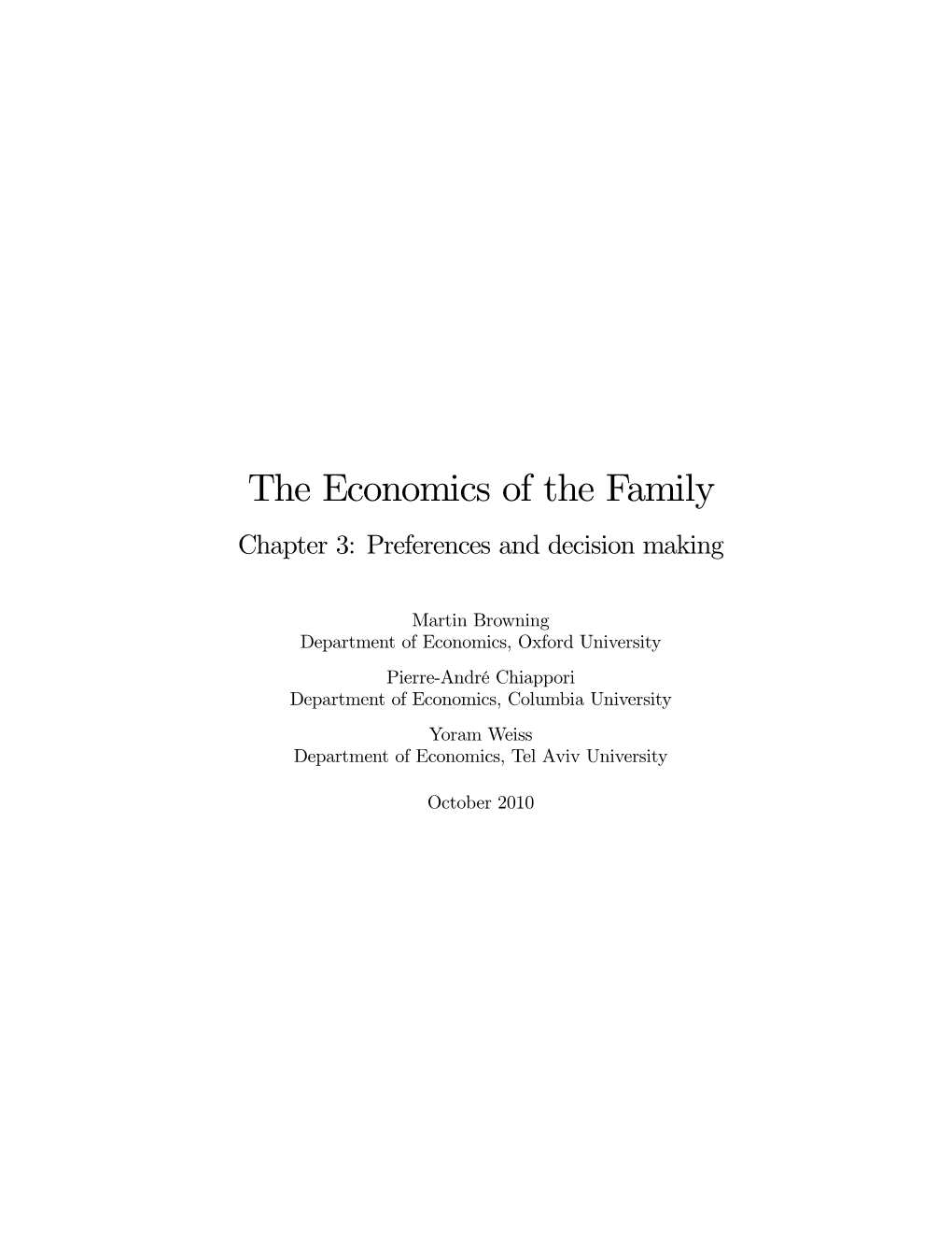 The Economics of the Family