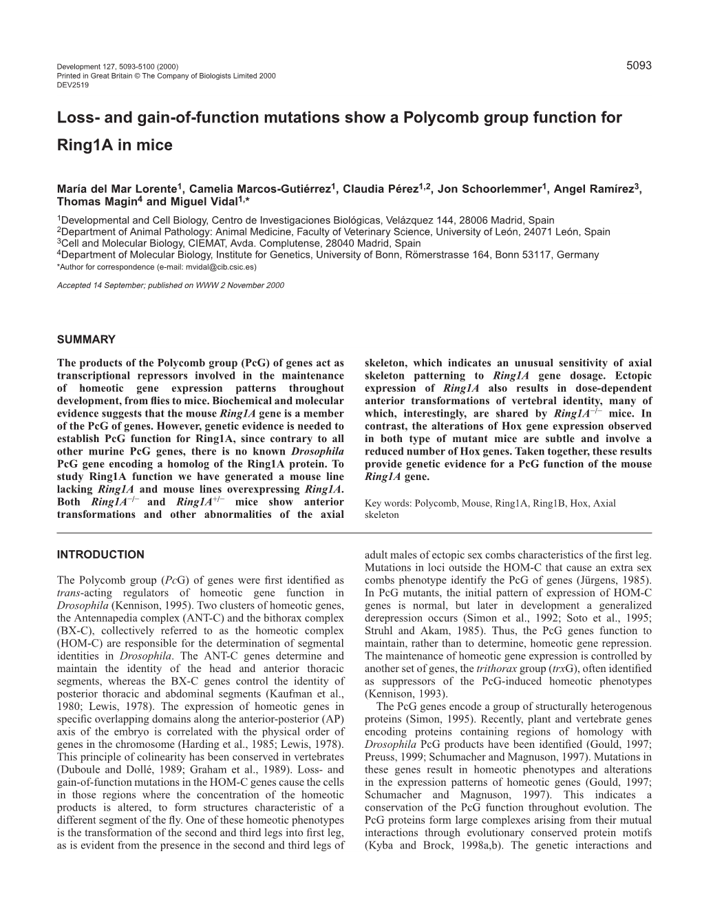 Ring1a Is a Pcg Gene in Mice 5095