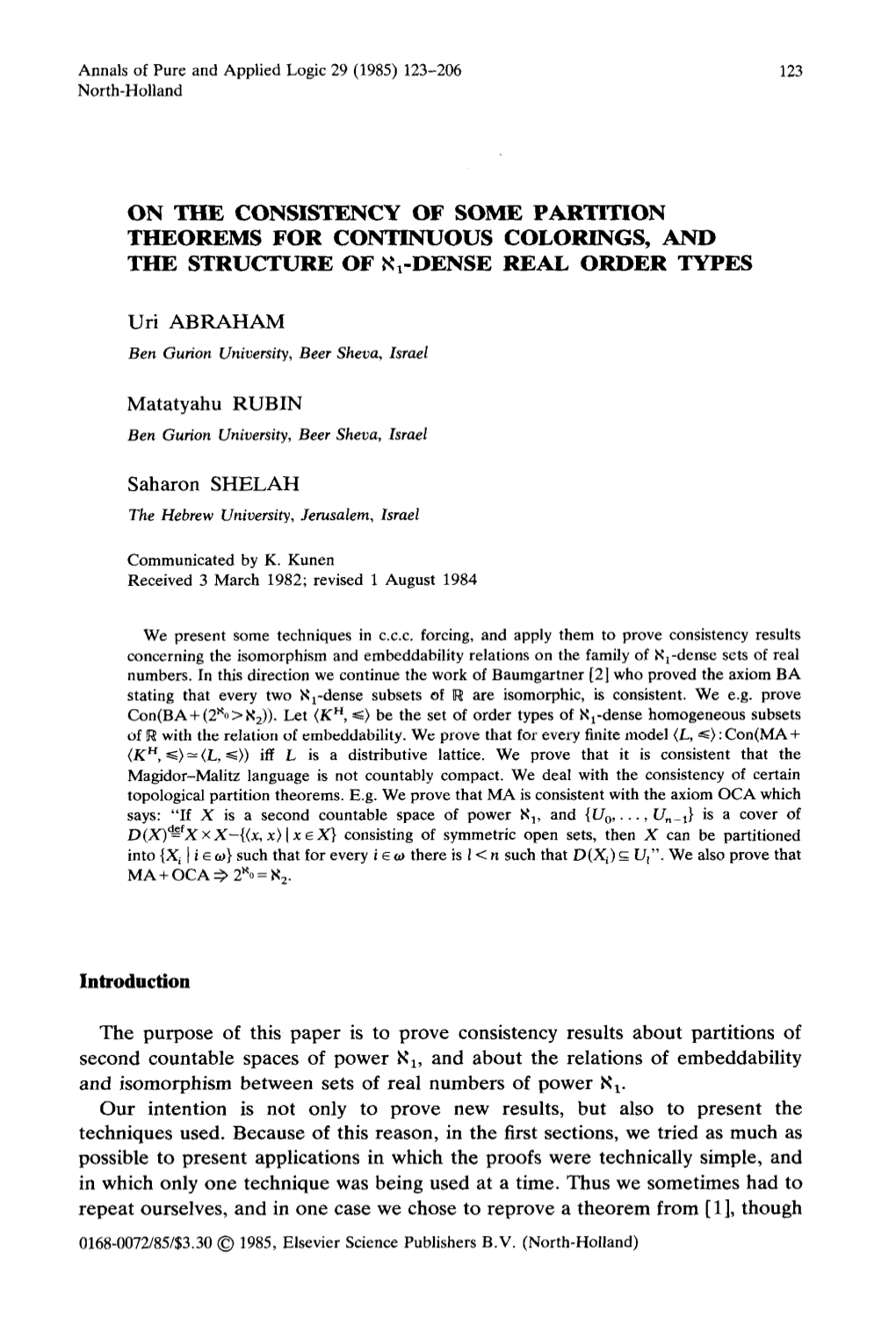 On the Consistency of Some Partition Theorems for Continuous Colorings, and the Structure of &-Dense Real Order Types