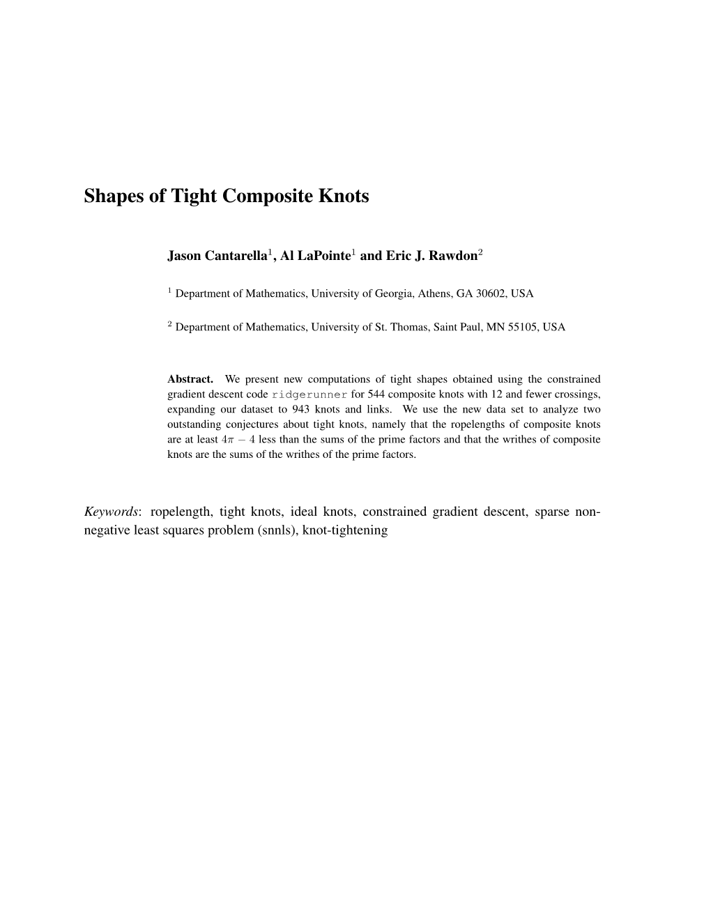 Shapes of Tight Composite Knots