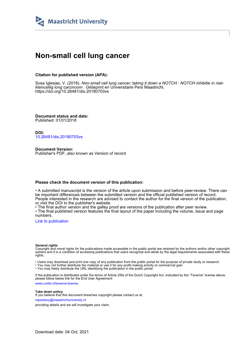 Non-Small Cell Lung Cancer