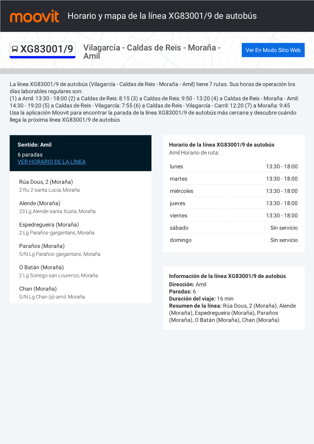 Horario Y Mapa De La Ruta Xg De Autob S Docslib