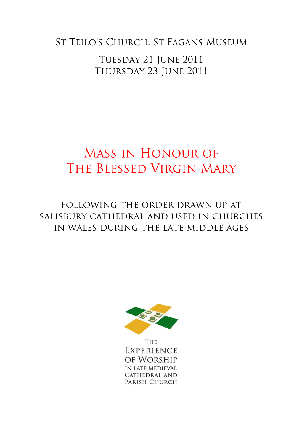 Mass In Honour Of The Blessed Virgin Mary DocsLib