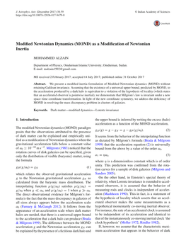 Modified Newtonian Dynamics