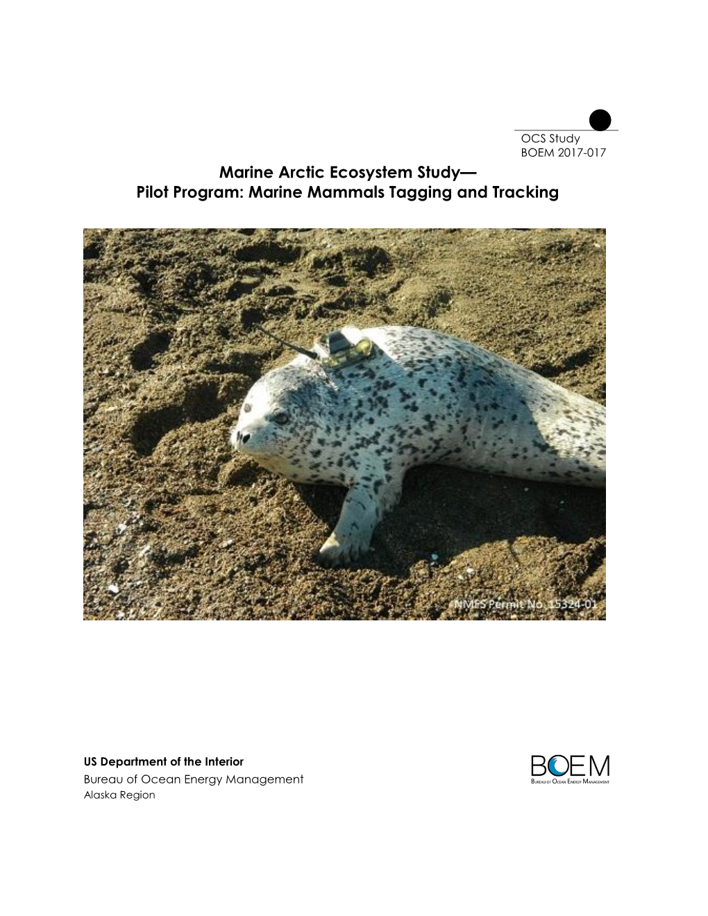 Marine Arctic Ecosystem Study Pilot Program Marine Mammals Tagging