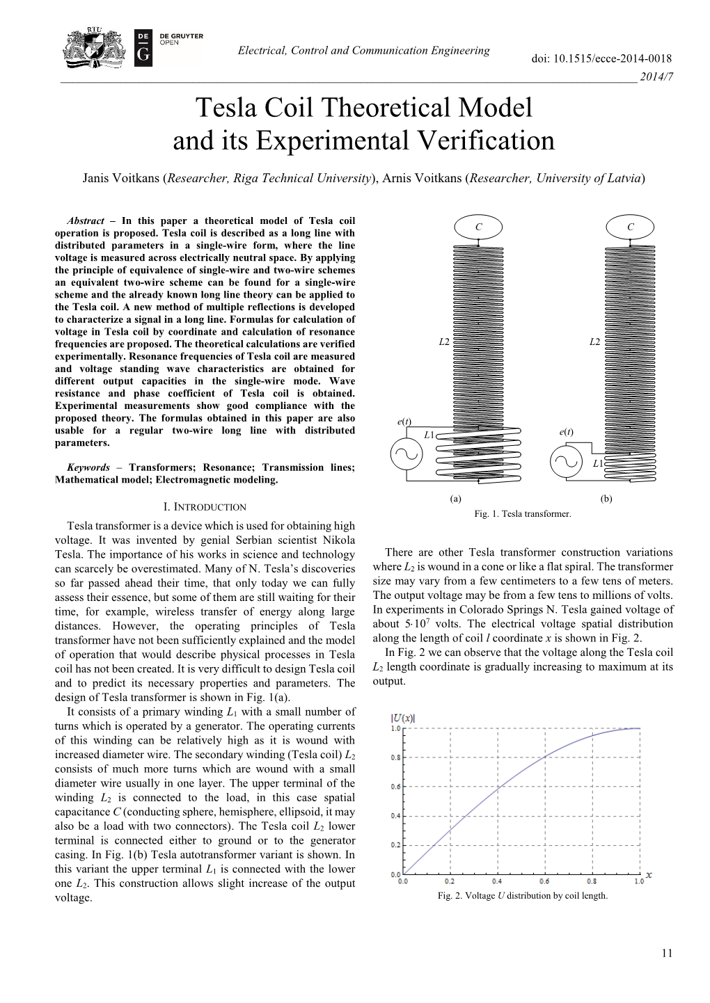 Tesla Coil Theoretical Model And Its Experimental Verification DocsLib