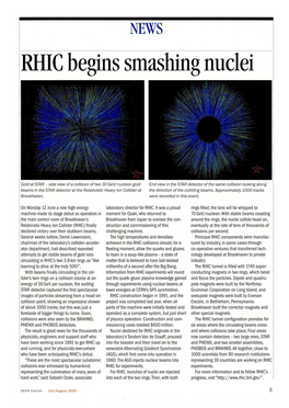 RHIC Begins Smashing Nuclei