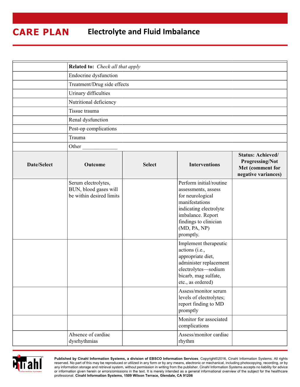 Care Plan Electrolyte And Fluid Imbalance Docslib