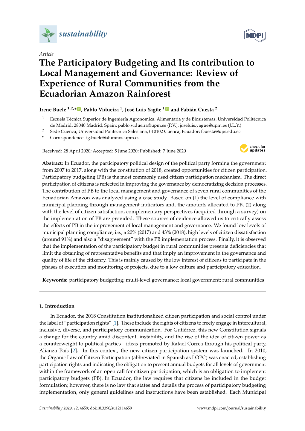 The Participatory Budgeting And Its Contribution To Local Management