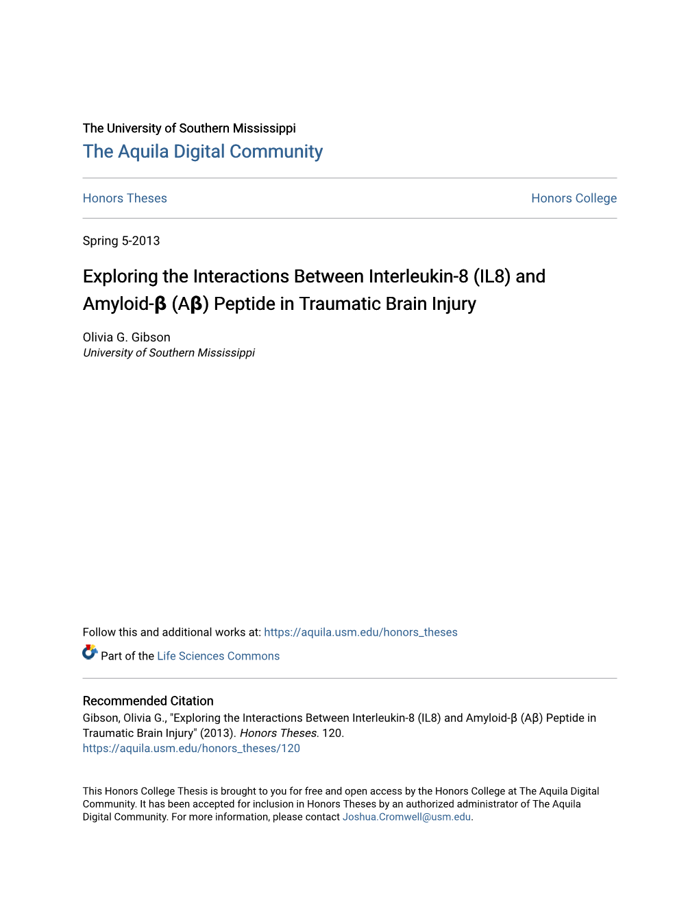 Exploring the Interactions Between Interleukin-8 (IL8) and Amyloid-Β (Aβ) Peptide in Traumatic Brain Injury