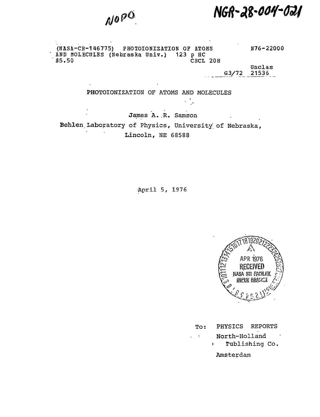 Ionization Potentials 16