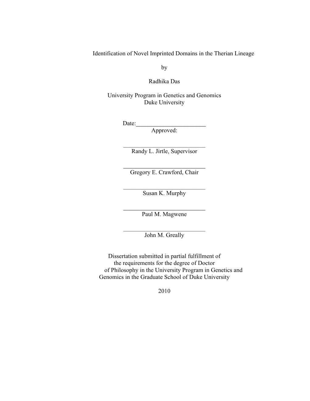 Iv Identification of Novel Imprinted Domains in The