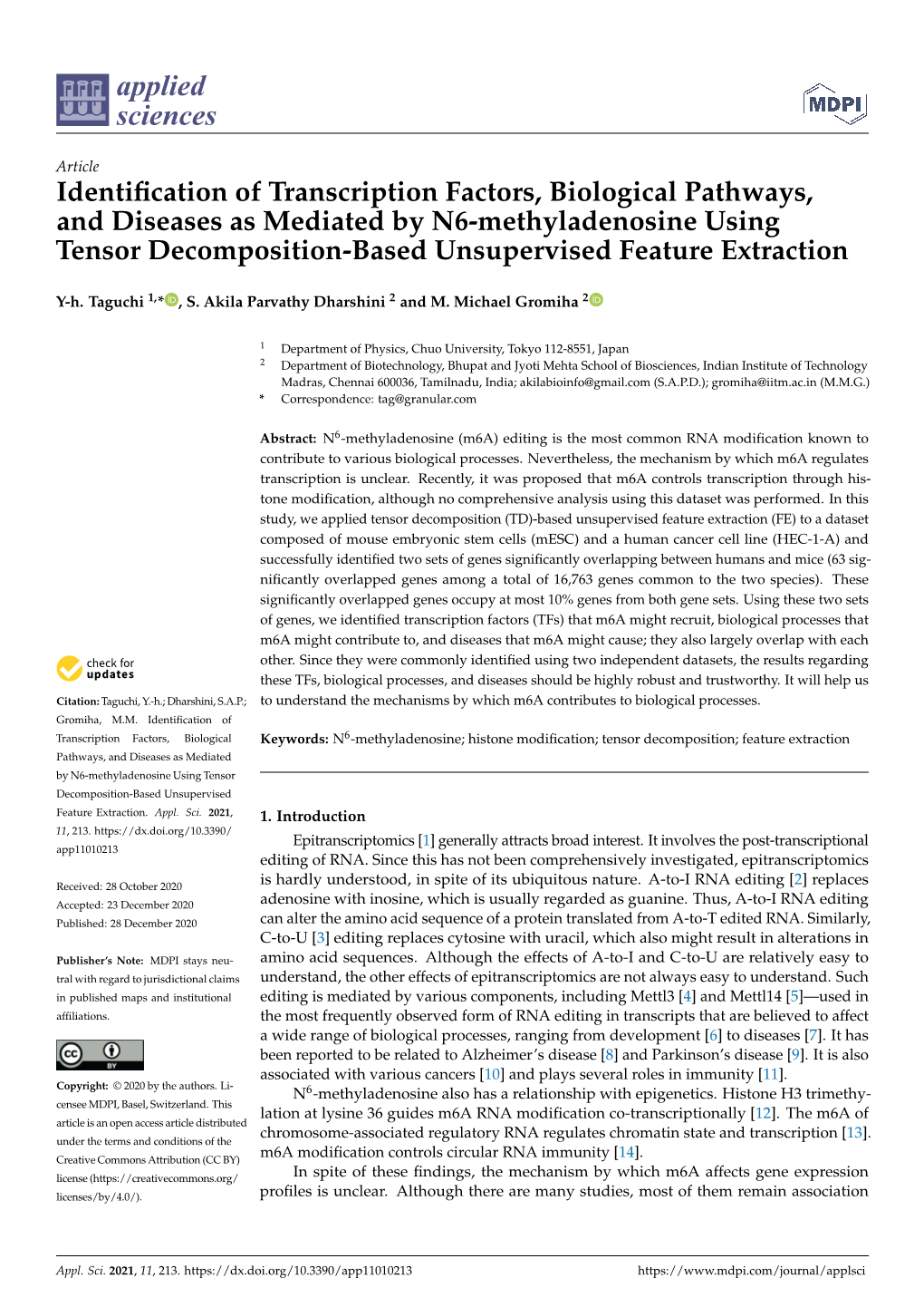 Identification of Transcription Factors, Biological Pathways, and Diseases