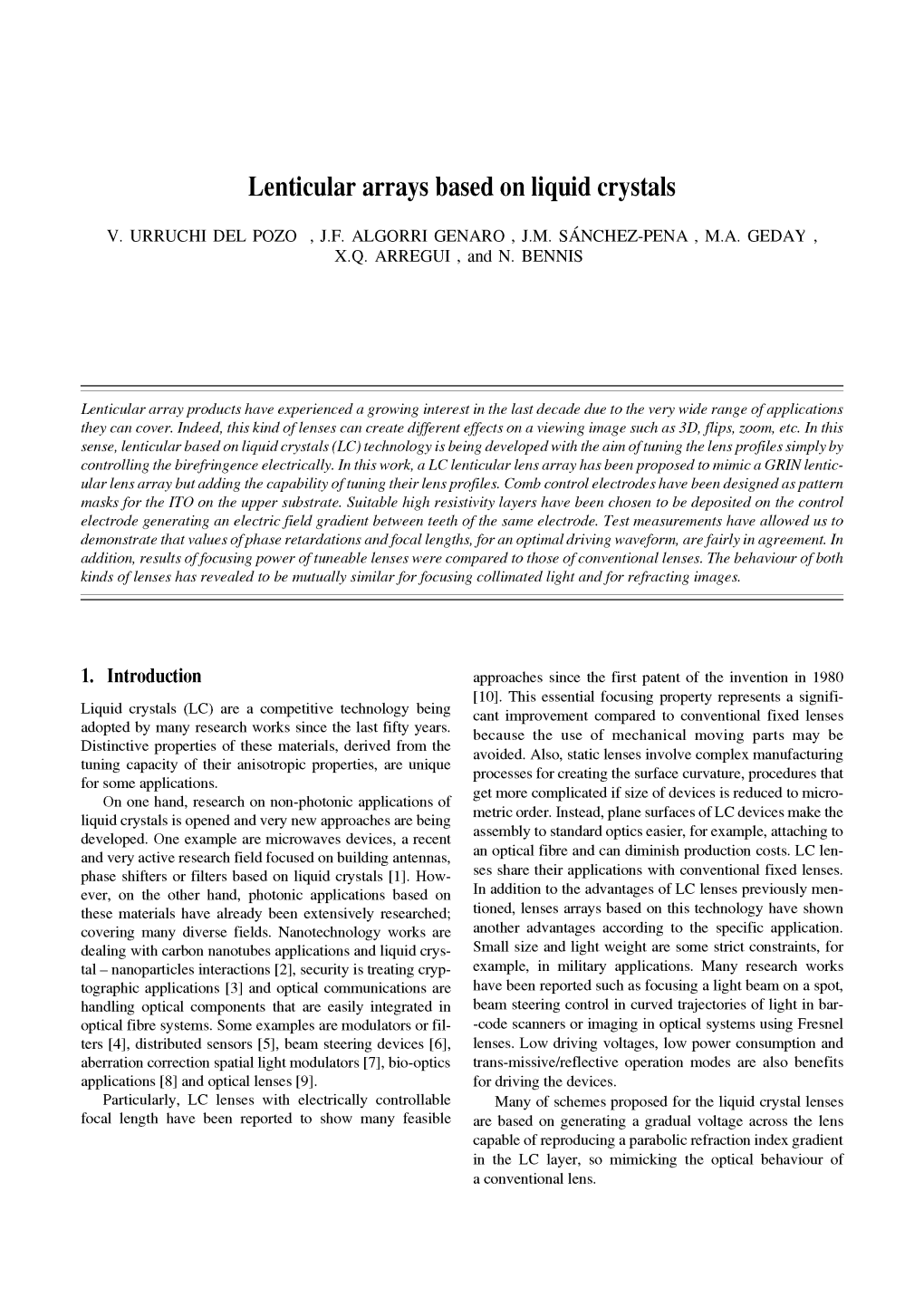 Lenticular Arrays Based on Liquid Crystals