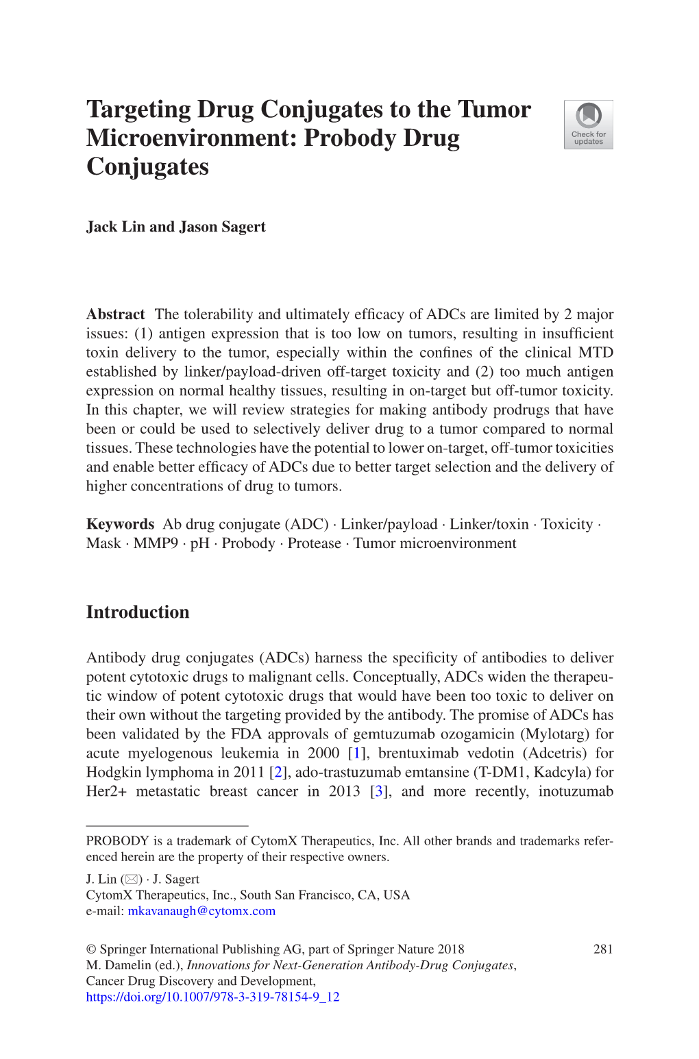 Probody Drug Conjugates
