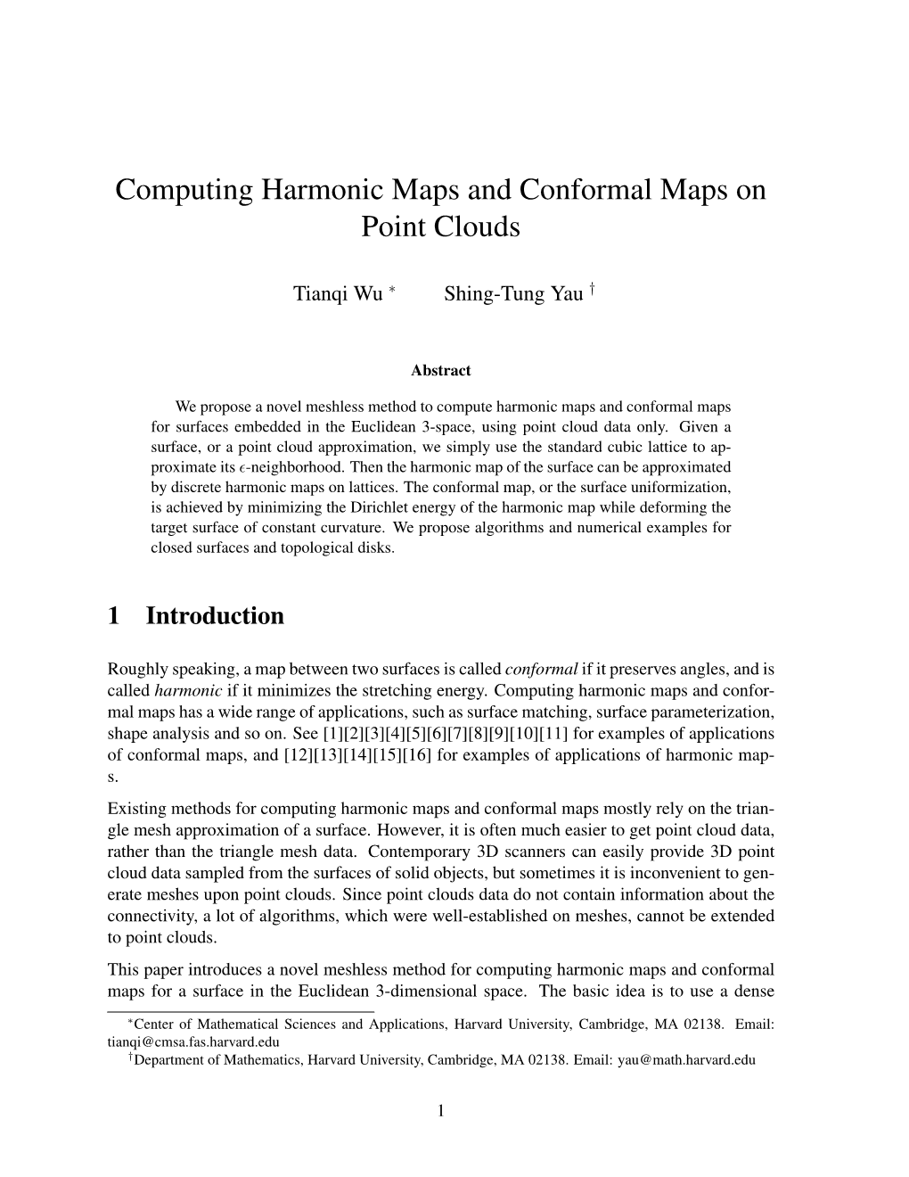 Computing Harmonic Maps And Conformal Maps On Point Clouds DocsLib